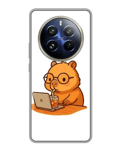 Чехол для Realme 12 Pro с картинкой «Капибара с ноутбуком» Чехол для Realme 12 Pro с картинкой «Капибара с ноутбуком»