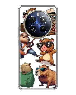 Чехол для Realme 12 Pro с картинкой «Крутые капибары музыканты»