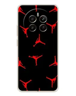 Чехол для Realme 12 с картинкой «Jordan Red Pattern» Чехол для Realme 12 с картинкой «Jordan Red Pattern»