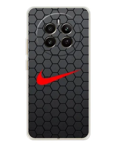 Чехол для Realme 12 с картинкой «Nike — карбоновая сетка»