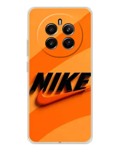 Чехол для Realme 12 с картинкой «Оранжевый драйв Nike»