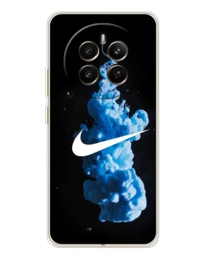 Чехол для Realme 12 с картинкой «Nike и синий дым»