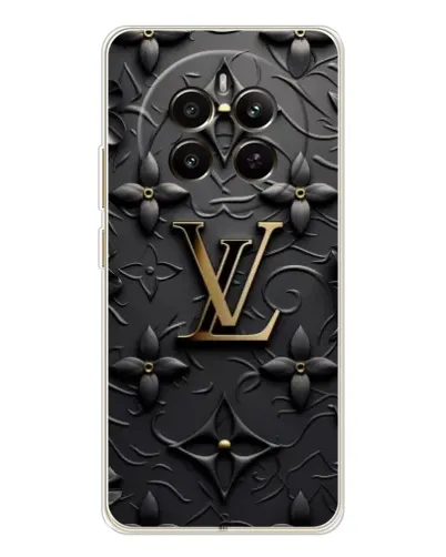 Чехол для Realme 12 с картинкой «Кожаная текстура LV»