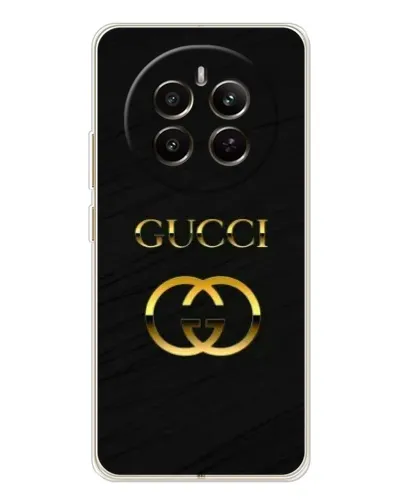 Чехол для Realme 12 с картинкой «Золотой логотип Gucci»
