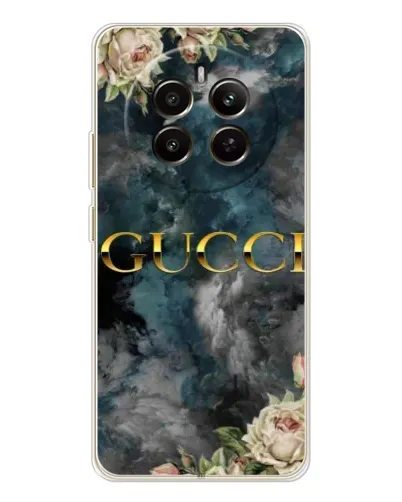 Чехол для Realme 12 с картинкой «Абстрактные цветы Gucci»