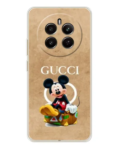 Чехол для Realme 12 с картинкой «Микки Маус Gucci — крафт»