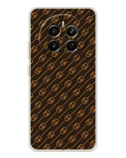 Чехол для Realme 12 с картинкой «Gucci — золотые диагонали»