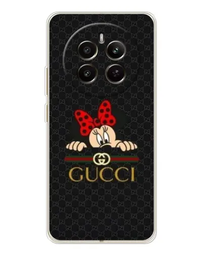 Чехол для Realme 12 с картинкой «Минни Маус Gucci — черный»