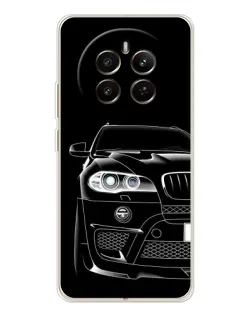 Чехол для Realme 12 с картинкой «Темный силуэт BMW»