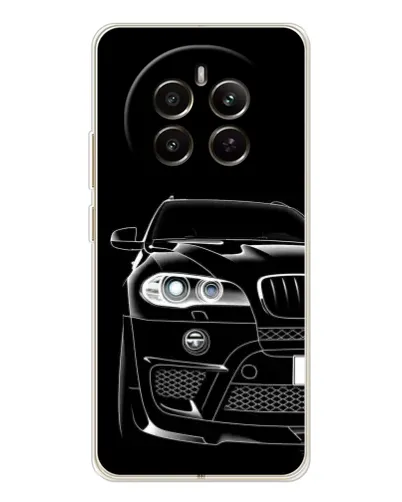 Чехол для Realme 12 с картинкой «Темный силуэт BMW»