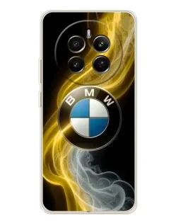 Чехол для Realme 12 с картинкой «Золотистый дым BMW»