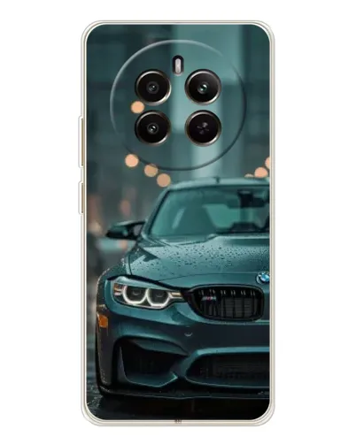 Чехол для Realme 12 с картинкой «BMW в огнях города»