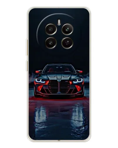 Чехол для Realme 12 с картинкой «BMW на мокрой дороге»