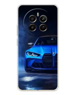 Чехол для Realme 12 с картинкой «Голубая BMW M4»