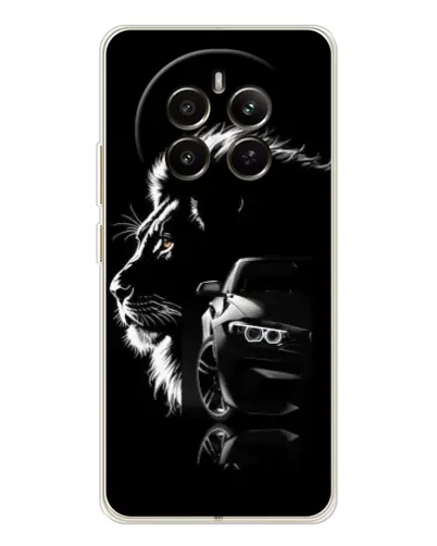 Чехол для Realme 12 с картинкой «BMW и лев»