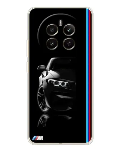 Чехол для Realme 12 с картинкой «Силуэт BMW в темноте»
