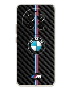Чехол для Realme 12 с картинкой «Эмблема BMW и карбон»