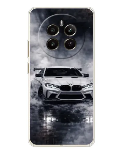 Чехол для Realme 12 с картинкой «BMW сквозь туман»