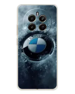 Чехол для Realme 12 с картинкой «Логотип BMW — лед»