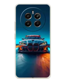 Чехол для Realme 12 с картинкой «BMW — огни неона»