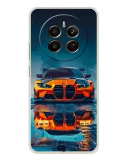 Чехол для Realme 12 с картинкой «BMW — золотая эмблема»