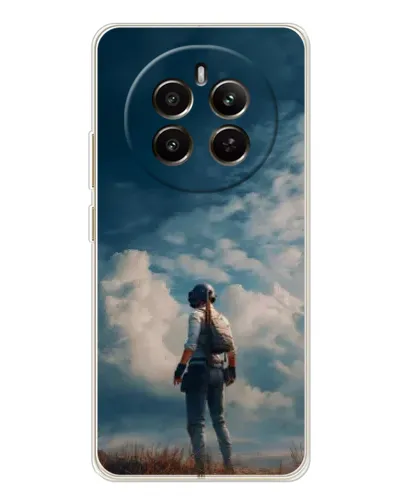 Чохол для Realme 12 з картинкою «Герой PUBG на скелі»