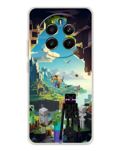 Чехол для Realme 12 с картинкой «Эндермен в лесу»