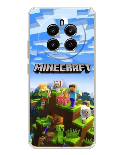 Чехол для Realme 12 с картинкой «Minecraft классический мир»