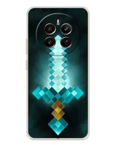 Чехол для Realme 12 с картинкой «Алмазный меч неон»