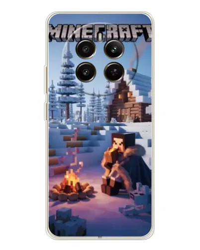 Чехол для Realme 12 с картинкой «Зимний Minecraft»