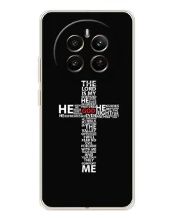 Чехол для Realme 12 с картинкой «Текстовый крест»