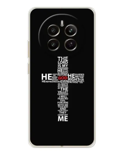 Чехол для Realme 12 с картинкой «Текстовый крест» Чехол для Realme 12 с картинкой «Текстовый крест»