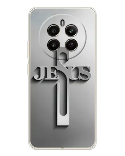 Чехол для Realme 12 с картинкой «Металлический крест Jesus» Чехол для Realme 12 с картинкой «Металлический крест Jesus»