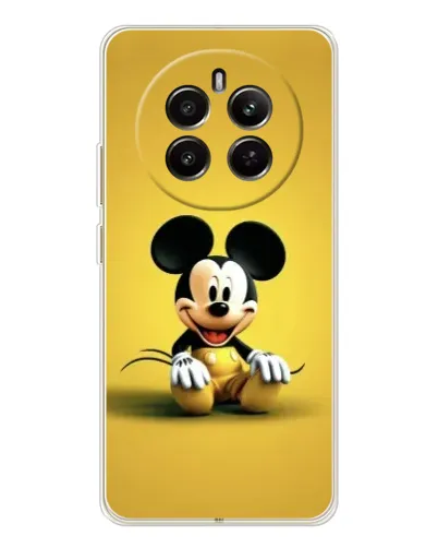 Чехол для Realme 12 с картинкой «Микки на желтом»