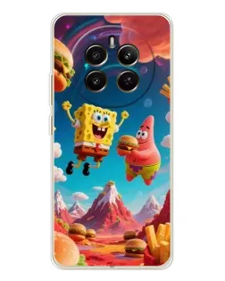 Чехол для Realme 12 с картинкой «Космический фастфуд»