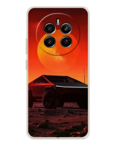 Чехол для Realme 12 с картинкой «Cybertruck на Марсе»