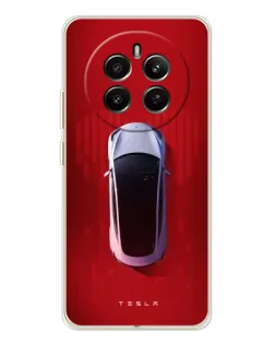 Чехол для Realme 12 с картинкой «Tesla Top View»