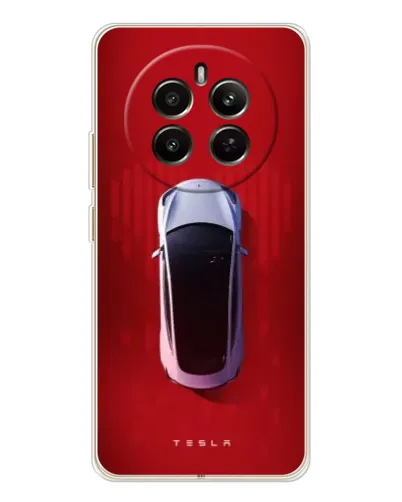 Чехол для Realme 12 с картинкой «Tesla Top View»