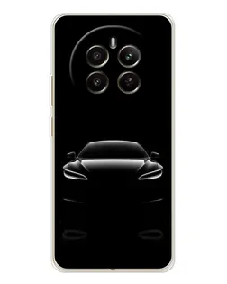 Чехол для Realme 12 с картинкой «Силуэт Tesla Night»