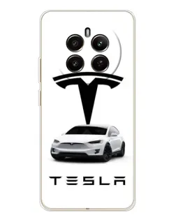 Чехол для Realme 12 с картинкой «Tesla White Style»