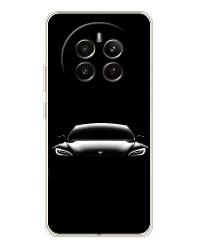 Чехол для Realme 12 с картинкой «Фары Tesla Night»