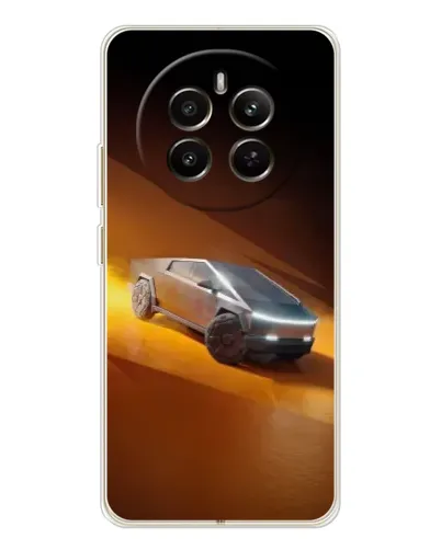 Чехол для Realme 12 с картинкой «Cybertruck в пустыне»