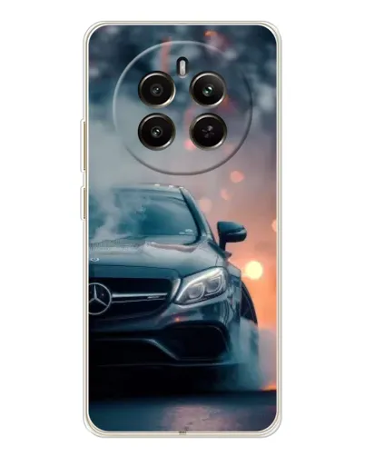 Чехол для Realme 12 с картинкой «Mercedes — ночной город»