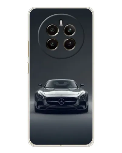 Чехол для Realme 12 с картинкой «Mercedes на черном»