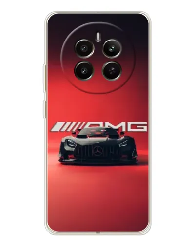 Чехол для Realme 12 с картинкой «Mercedes AMG — красная линия»
