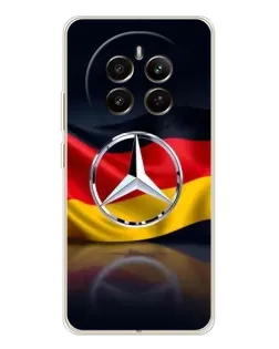Чехол для Realme 12 с картинкой «Mercedes — флаг Германии»