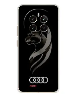 Чехол для Realme 12 с картинкой «Графика — пантера и Audi»