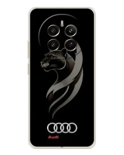 Чехол для Realme 12 с картинкой «Графика — пантера и Audi»
