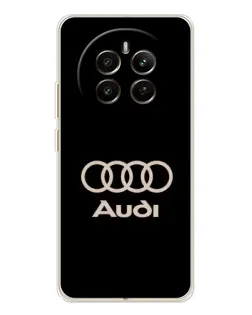 Чехол для Realme 12 с картинкой «Audi — золотой логотип»