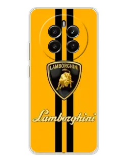 Чехол для Realme 12 с картинкой «Lamborghini Stripe желтый»